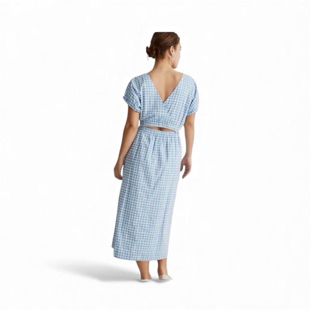 Madewell Pull-On Dress Set in Gingham Check Large - Picture 3 of 8